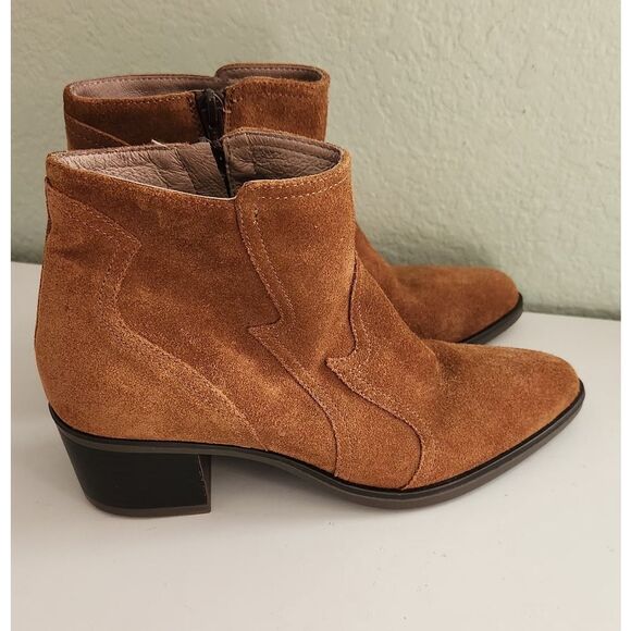$595 Ron White Wayva Cognac Suede Bootie Womens Size EU 37 US Size 6.5 -7 - Picture 4 of 10